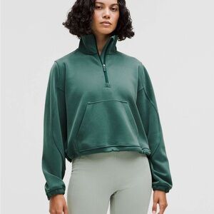 lululemon tidewater teal brushed softstreme half zip